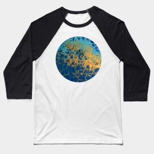 Blue and Yellow / Acrylic Pouring Baseball T-Shirt